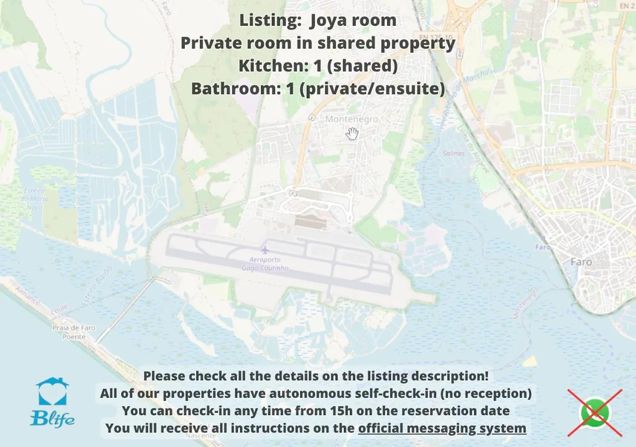 Séjour chez l'habitant Blife Rya Private Rooms - Airport Stay District de District de Faro